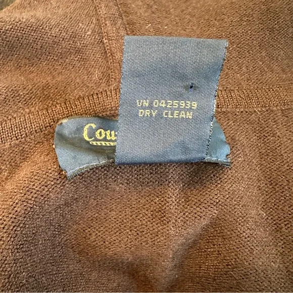 Bohemian Boho L Sweater Cardigan Shacket Merino Wool Rabbit Fut Brown Red Gold - Picture 12 of 16